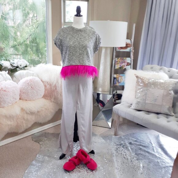 EUC Joe Fresh grey silver pajama sleepwear loungewear pants, L - Picture 3 of 10